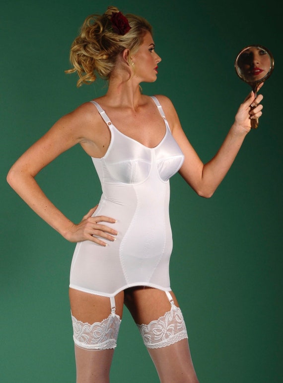 Premier Lingerie 'silhouette Collection White Satin Madame 'X' Open Corselette  Shapewear mx150w 