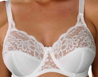 Premier Lingerie 'Silhouette Collection' Paysanne White Underwired Full Cup Bra UK SIZES ( 4052w )