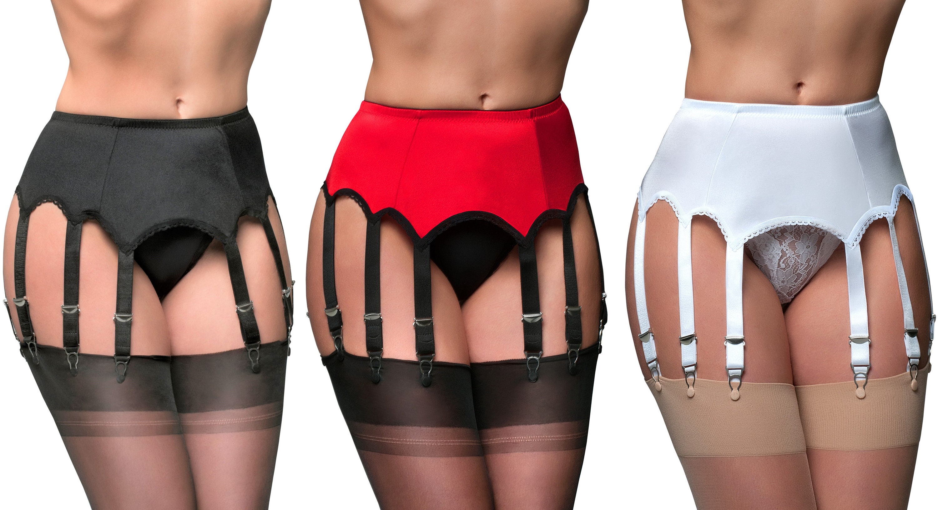 Premier Lingerie 10 Strap Suspender / Garter Belt With Lycra Panels for  Stockings PL11 -  Canada