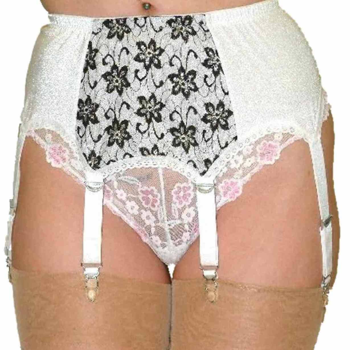 Premier Lingerie Erotic 6 Strap Crotchless Shapewear Girdle with Garters  (PLcg6)