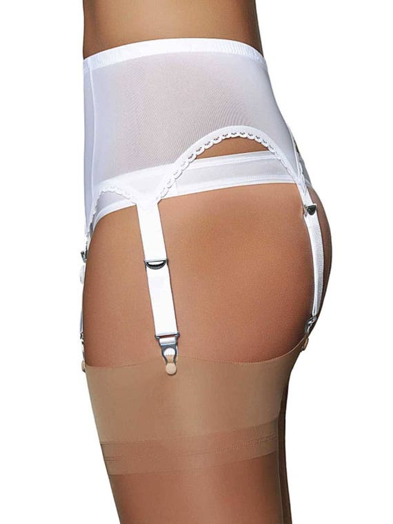 premier lingerie 8 Strap Shapewear Girdle with Garters (PLG8) [UK] (XS -  25/26 Waist (63cm / 66cm), Black) : : Fashion