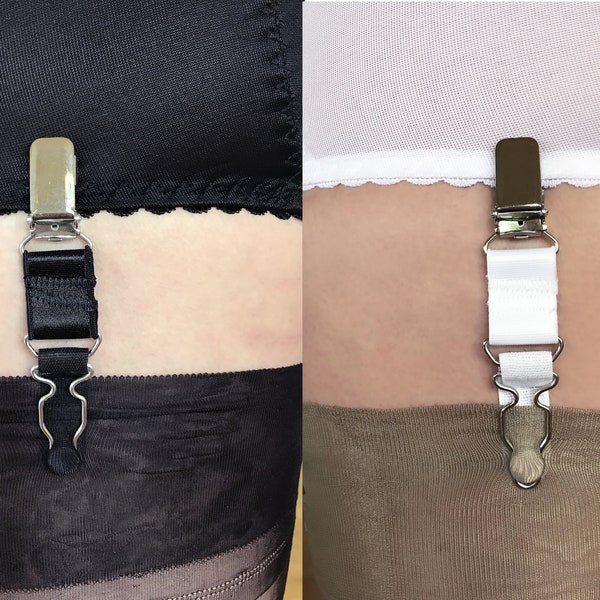 Premier Lingerie 4 Pack of Fixed Length Suspender / Garter Clips for Stockings ( SusSc )
