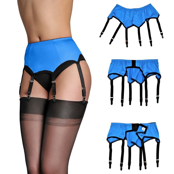 Polara Leather Garters in Blue