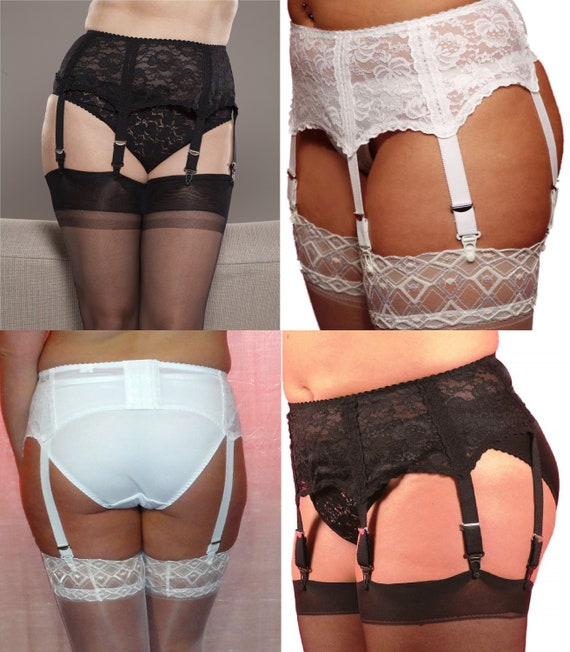 Premier Lingerie 'gia' Wide Lace 6 Strap Suspender/garter Belt