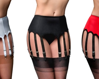 Premier Lingerie Porte-jarretelles à 12 sangles avec panneaux en Lycra pour bas (PL12)