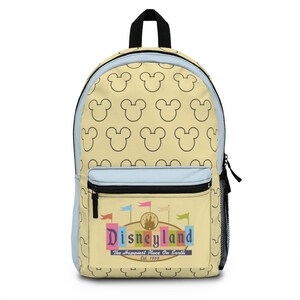 Disneyland Yellow & Blue Backpack, Disney Backpack, Mickey Mouse Backpack, Disney Bag, Mickey Bag, School Backpack, Disneyland Gift