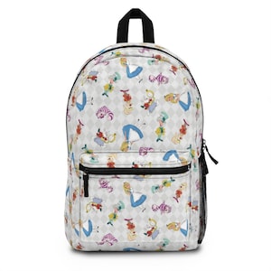 Loungefly x Lasr Exclusive Disney Alice in Wonderland Golden Afternoon AOP Mini Backpack - Fashion Cute Purses Backpacks