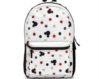 Disney Mickey and Minnie Mouse Polka Dots Backpack, Disney Backpack, Mickey Backpack, Minnie Bag, School Bag, Disney Bag, Mickey Mouse Bag