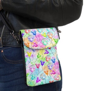 Cartera para teléfono con diseño de globos de Mickey Mouse de Disney, cartera cruzada de Disney, cartera de Disney, cartera con globos de Mickey Mouse, bolso de parque temático