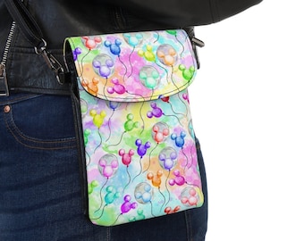 Disney Mickey Balloons Crossbody Phone Wallet Purse, Disney Crossbody, Disney Purse, Mickey Mouse Balloons Purse, Theme Park Bag