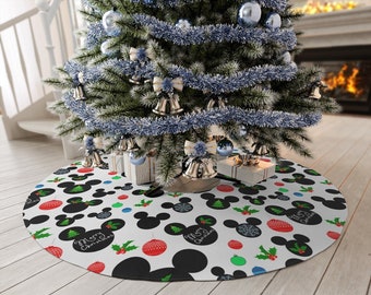 Disney Ornaments Round Tree Skirt, Disney Christmas Skirt, Mickey Tree Skirt, Mickey Mouse Christmas Décor, Disney Tree Skirt