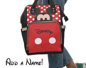 Custom Mickey Mouse Diaper Backpack, Disney Diaper Bag, Mickey Vacation Bag, Toddler Diaper Bag, Large Diaper Bag, Mickey Mouse Backpack