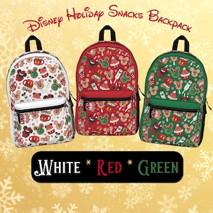 Disney Holiday Snacks Backpack Disney Backpack Mickey Mouse Backpack Disney Christmas Bag Mickey Bag Disney Gift Minnie Backpack Etsy