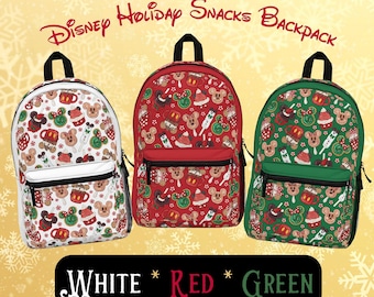 Disney Holiday Snacks Backpack, Disney Backpack, Mickey Mouse Backpack, Disney Christmas Bag, Mickey Bag, Disney Gift, Minnie Backpack