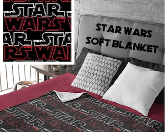 Manta suave de terciopelo con el logotipo de los sables de luz de Star Wars, manta Rebels, dormitorio de Star Wars, manta Empire, regalo de Navidad de Star Wars