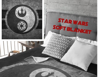 SOFT Blanket Star Wars Yin Yang Velveteen Plush, Rebels Blanket, Star Wars Bedroom, Empire Blanket, Star Wars Christmas Gift, Yin Yang