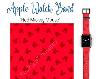 Disney Mickey Mouse Vegan Leather Apple Watch Band, Disney Watch Band, Apple Watch Band, Disney Apple Watch, Mickey Mouse Watch Band