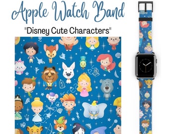 Disney Cute Characters Vegan Leather Apple Watch Band, Disney Watch Band, Apple Watch Band, Disney Apple Watch Band, Disney Characters
