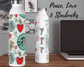 Botella de agua de acero inoxidable Starbucks personalizada, vaso Starbucks, vaso Starbucks personalizado, botella de agua Starbucks, taza personalizada