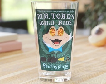 Disneyland Mr Toad's Wild Ride Beer Pint Glass, Disney Beer Glass, Pint Glass for Dad, Beer Glass for Dad, Mothers Day Gift, Disney Mr Toad