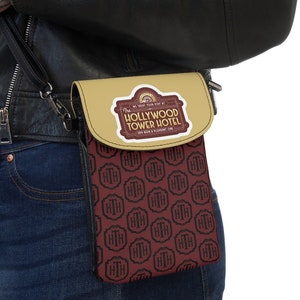 Cartera para teléfono con bandolera de la Torre del Terror de Disney, cartera con bandolera de la Torre del Terror, cartera de Disney, cartera con atracción de la Torre del Terror, cartera de parque temático