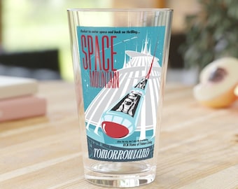 Disney Space Mountain Beer Pint Glass, Disney Beer Glass, Pint Glass for Dad, Beer Glass for Dad, Mothers Day Gift, Space Mountain Glass