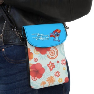 Disney Stitch with Surfboard Crossbody Phone Wallet Purse, Stitch Crossbody, Disney Purse, Disney Stitch Purse, Disney Stitch Designer Bag