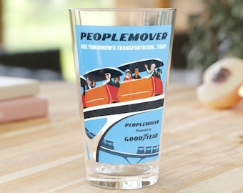 Disney People Mover Beer Pint Glass, Disney Beer Glass, Pint Glass for Dad, Beer Glass for Dad, Mothers Day Gift, Disneyland People Mover