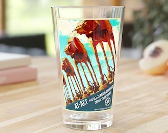 Star Wars Empire 1 Poster Pint Glass, Star Wars Glass, Empire Pint Glass, Empire Glass, Propaganda Poster, Star Wars Beer Glass