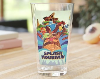 Disney Splash Mountain Beer Pint Glass, Disney Beer Glass, Pint Glass for Dad, Beer Glass for Dad, Mothers Day Gift, Splash Mountain Glass