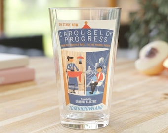 Vaso de pinta Carrusel del Progreso de Disney, Vaso de cerveza Disney, Vaso de pinta para papá, Vaso de cerveza para papá, Regalo para el Día de la Madre, Carrusel del Progreso