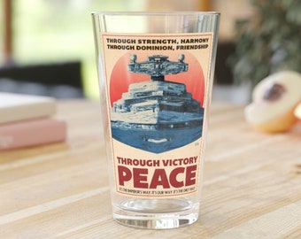 Star Wars Empire 2 Poster Pint Glass, Star Wars Glass, Empire Pint Glass, Empire Glass, Propaganda Poster, Star Wars Beer Glass