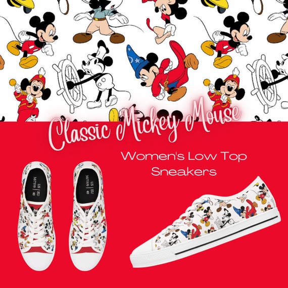 Disney Mickey Mouse Women's Low Top Sneakers Mickey Mouse - Etsy