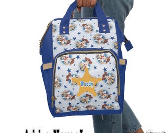 Toy Story Sheriff Woody Diaper Backpack, Disney Diaper Bag, Disney Vacation Bag, Toddler Diaper Bag, Large Diaper Backpack, Woody Backpack