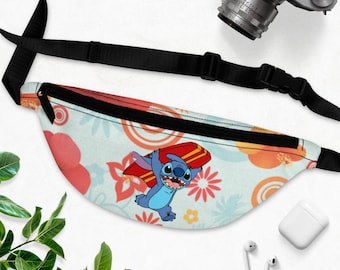 Disney Stitch Fanny Pack, Stitch Bag, Disney Fanny Pack, Lilo and Stitch Bag, Disney Bag, Stitch Gift, Surfing Fanny Pack, Stitch Bum Bag