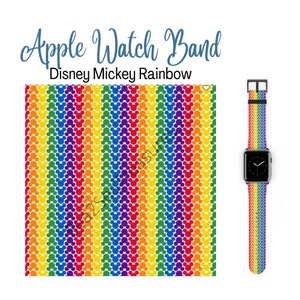 Disney Mickey Rainbow Apple Watch Band, Disney Watch Band, Mickey Mouse Watch Band, Disney Apple Watch Band, Rainbow Watch Band