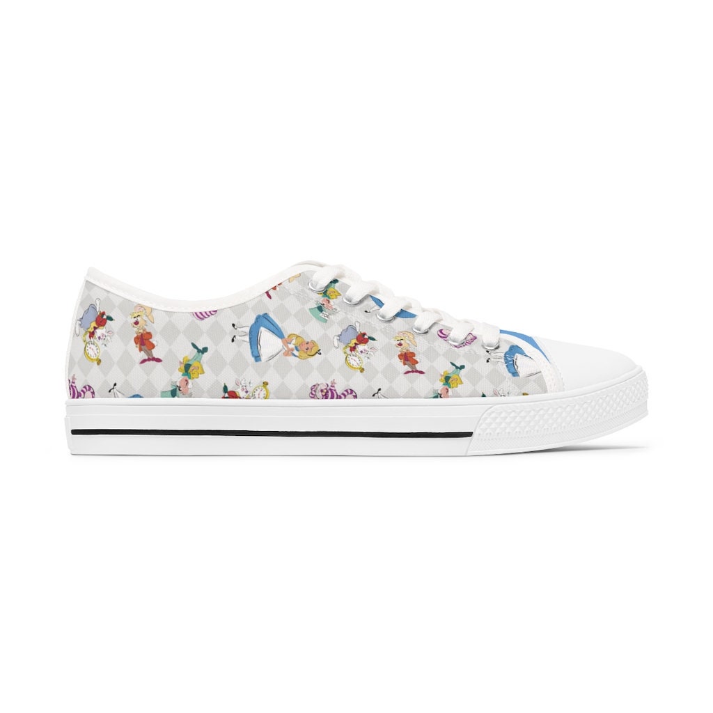 Discover Disney Alice in Wonderland Women's Low Top Sneakers, Cheshire Cat Shoes
