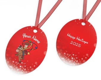 CUSTOM Christmas Woody & Bullseye Metal Ornament, Toy Story Holiday Décor, Disney Ornament, Woody Ornament, Bullseye Ornament