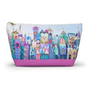 Disney Small World Accessory Pouch w/ T-bottom, Disney Makeup Bag, Small World Cosmetic Bag, Disney Travel Pouch, Disney Vacation Bag