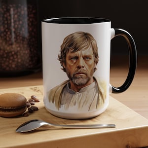 Star Wars Jedi Luke Skywalker Color Accent Mug, Sci-Fi Movie Mug for Coffee and Tea, Star Wars Decor, Star Wars Mug, Luke Skywalker Gift