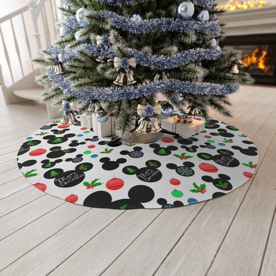 Disney Ornaments Round Tree Skirt, Disney Christmas Skirt, Mickey Tree Skirt, Mickey Mouse Christmas Décor, Disney Tree Skirt