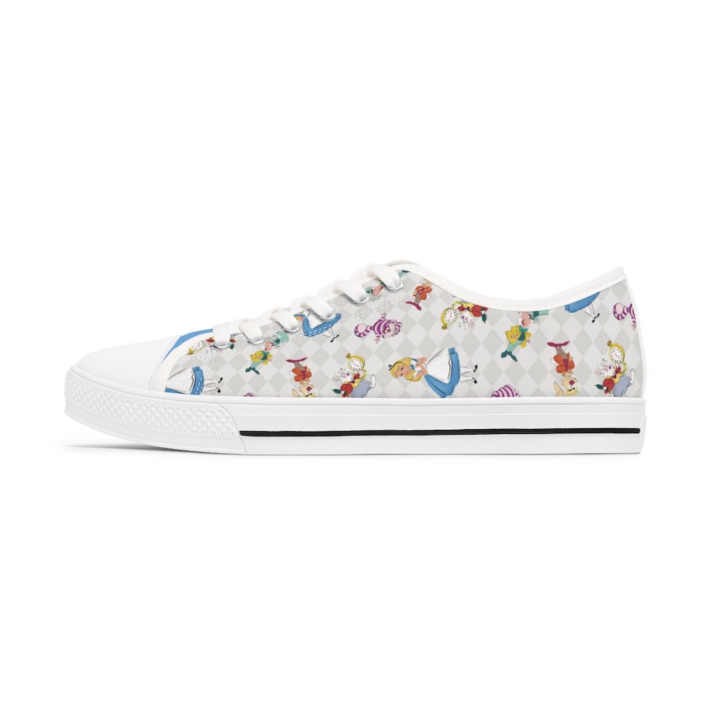 Discover Disney Alice in Wonderland Women's Low Top Sneakers, Cheshire Cat Shoes