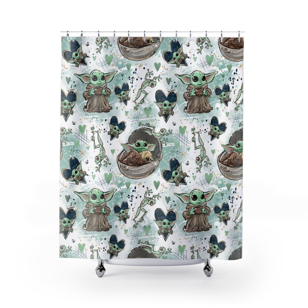 Star Wars Grogu Shower Curtain, Star Wars Bathroom, Star Wars Baby Yoda