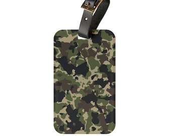 Camouflage Luggage Tag, Travel Tag, Vacation Suitcase Name Tag, Camo Suitcase Tag, Vacation Gift, Travel Accessory, Camouflage Suitcase Tag