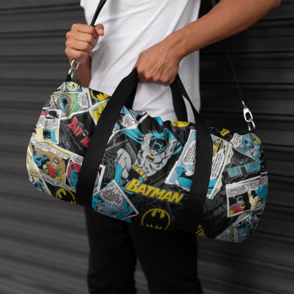 DC Comics Batman and Robin Duffel Bag, Comics Duffel Bag, Batman Bag, Superhero Bag, Men's Gym Bag, Batman Bag, Batman Gift, Robin Bag