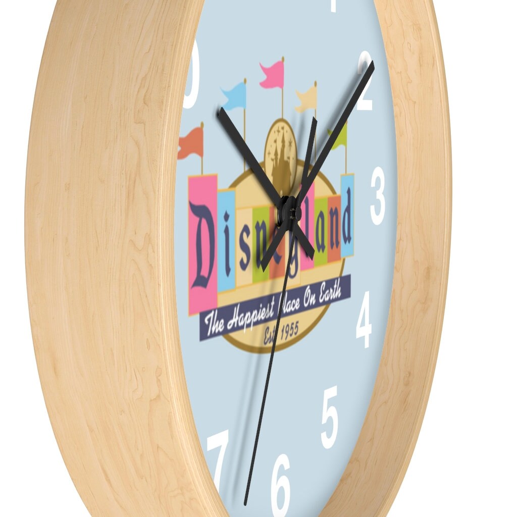 Disneyland Blue Wooden Clock, Disney Clock, Disney Gift, Disneyland Dcor