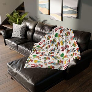 SOFT Disney Roadtrip Minky Blanket, Mickey Mouse Blanket, Minnie Mouse Blanket, Soft Disney Blanket, Donald Duck, Daisy Duck, Pluto, Goofy 50" × 60"