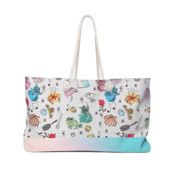 Disney Pastel Icons Weekender Bag, Disney Vacation Bag, Aurora Fairies Bag, Beauty and the Beast Bag, Rapunzel Bag, Disney Cruise Bag