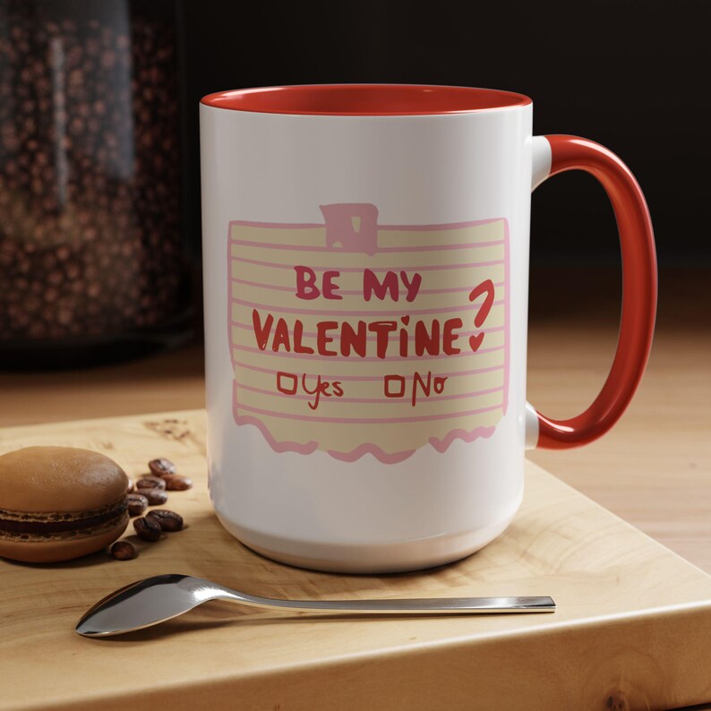 Be My Valentine Coffee Mug, 11oz or 15oz, Valentine's Day Gift, Gift for Valentine, Valentine's Day Coffee Mug, Anniversary Gift, Love Cup image 1