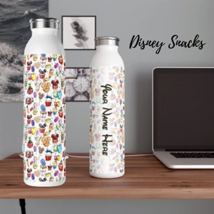 CUSTOM Disney World Snacks Stainless Steel Water Bottle, Mickey Tumbler, Disney Water Bottle, Custom Tumbler, Mickey Water Bottle